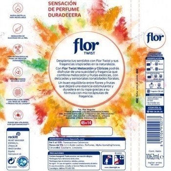 Flor Suavizante Concentrado Twist Melocotón y Cítricos 59 Lavados 1.062L