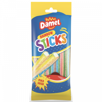 Regaliz Damel Rainbow Sticks Rellenos Arco Iris 90Grs