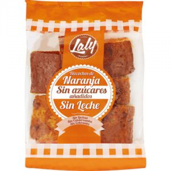Bizcocho de Naranja sin Lactosa sin azúcar sin Leche Laly 450g. Desayuno y dulces Bolleria