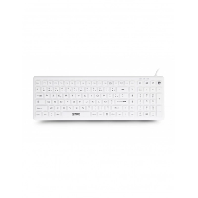 Teclado Médico / Industrial AKB69UF - USB | QWERTY Español | IP68 | Blanco