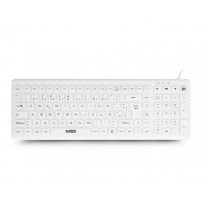 Teclado Médico / Industrial AKB69UF - USB | QWERTY Español | IP68 | Blanco