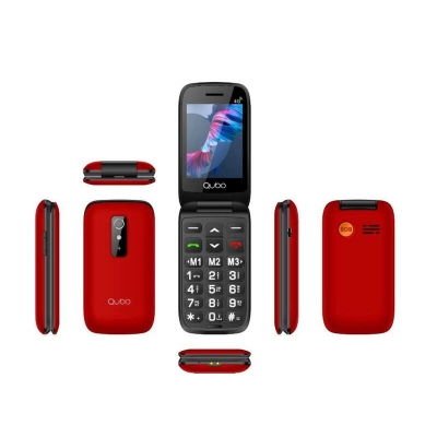 Teléfono Móvil Qubo P-220RD 4G para Personas Mayores/ Rojo