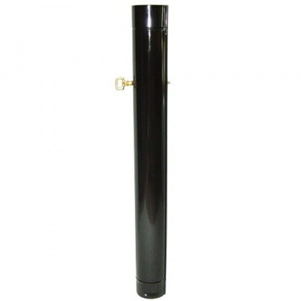 Tubo Estufa Negro Vitrificado de 120 mm. Con Llave de 25 cm.