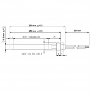 Resistencia de encendido 300W Ø9,9 x 150 mm con rosca 3/8