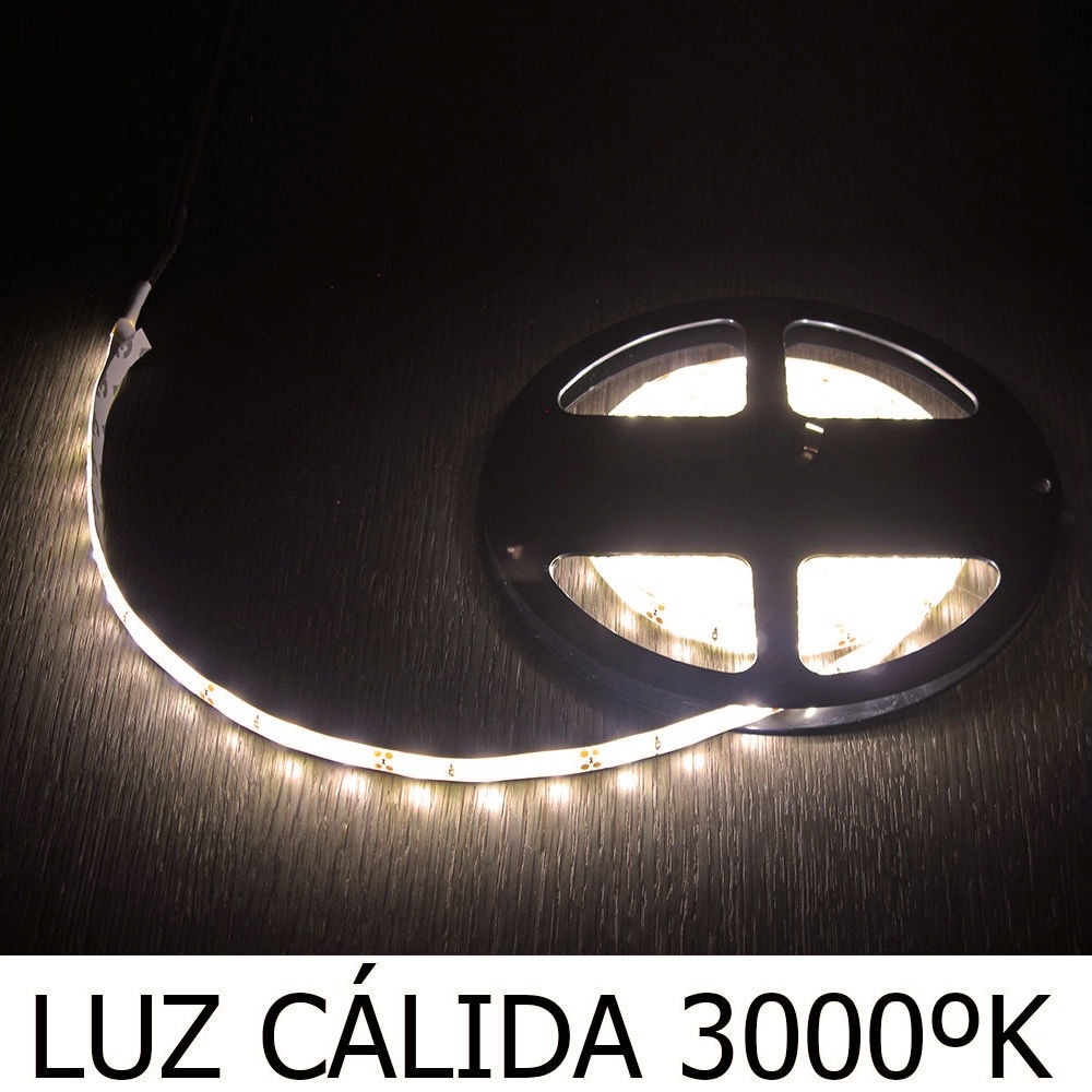 Tira LED Adhesiva con 180 leds 14,4 W 12 V. 3000 ºK Luz Calida…