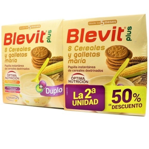 BLEVIT PLUS 8 CEREALES Y GALLETAS DUPLO 600 G de ORDESA Farmacia…