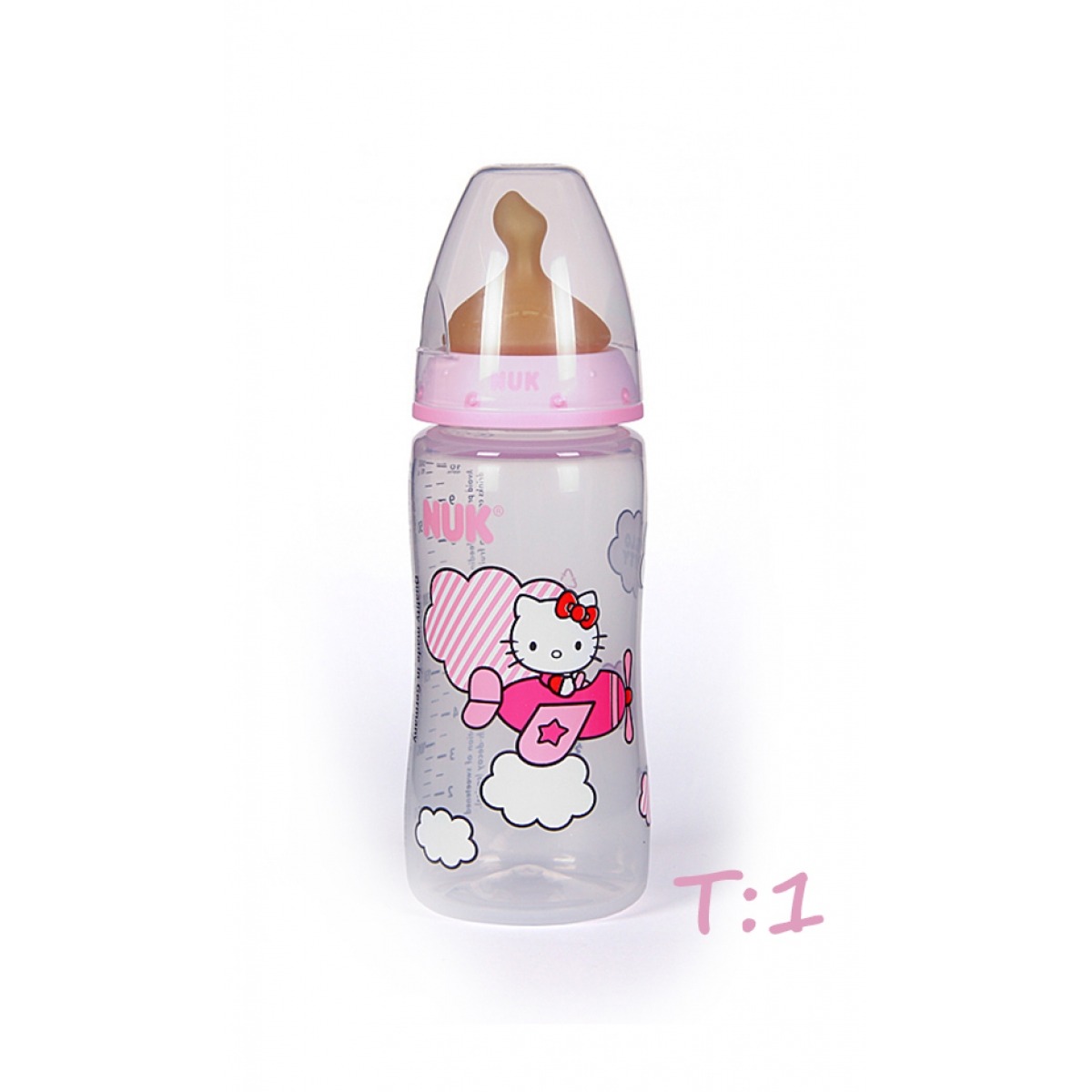 NUK BIBERN LTEX FIRTS CHOICE HELLO KITTY T1:M LECHE 300 ML.
