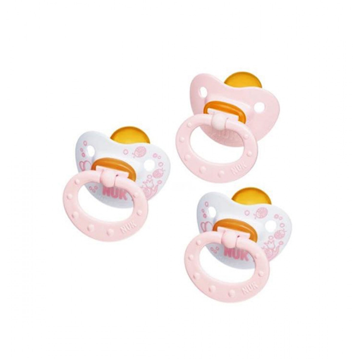 NUK CHUPETE LTEX ROSE BLUE CON ANILLA TALLA 1 0 6 MESES PACK 3 X 2 ROSA.