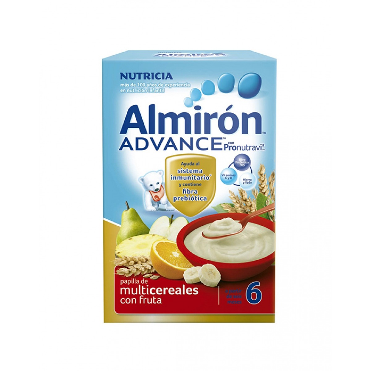 ALMIRN ADVANCE MULTICEREALES CON FRUTAS 600 G.
