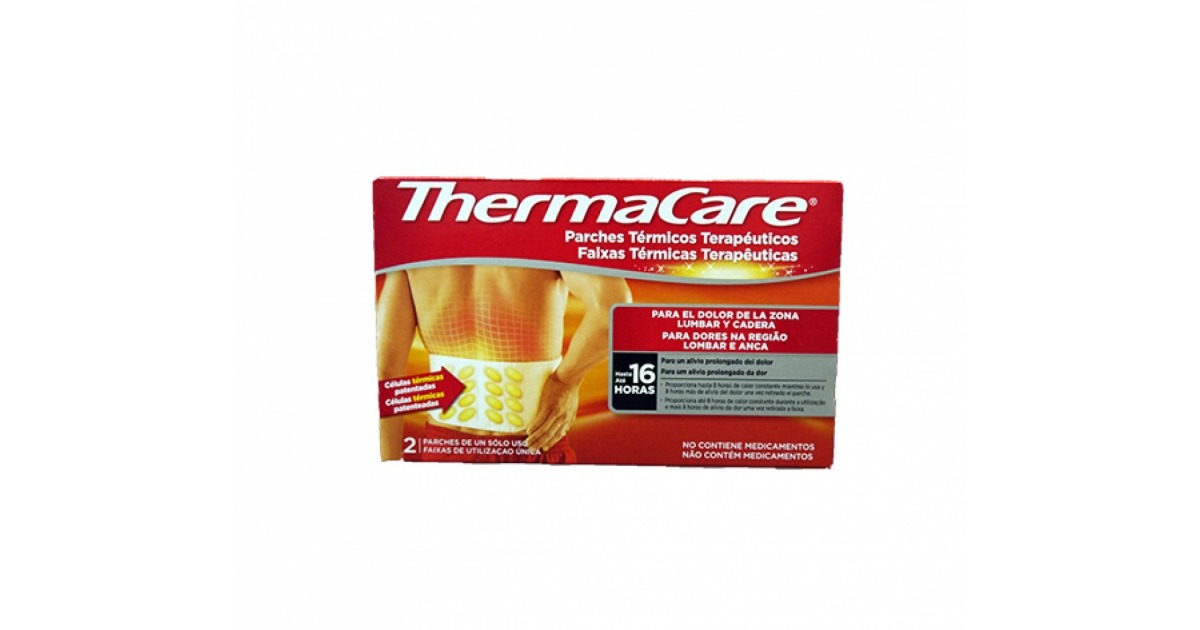 Parches térmicos terapéuticos para dolor de la zona lumbar y cadera  Thermacare 2 ud.