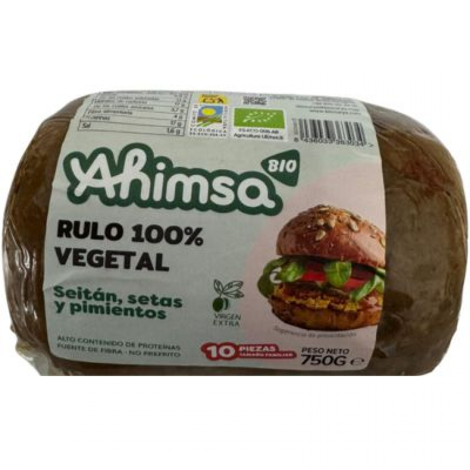 Hamburguesa Vegana Seitán Shiitake y Pimientos Bio 750gr Ahimsa