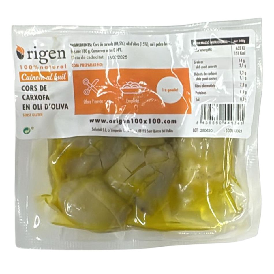 Corazones alcachofa al vacío 180gr Origen