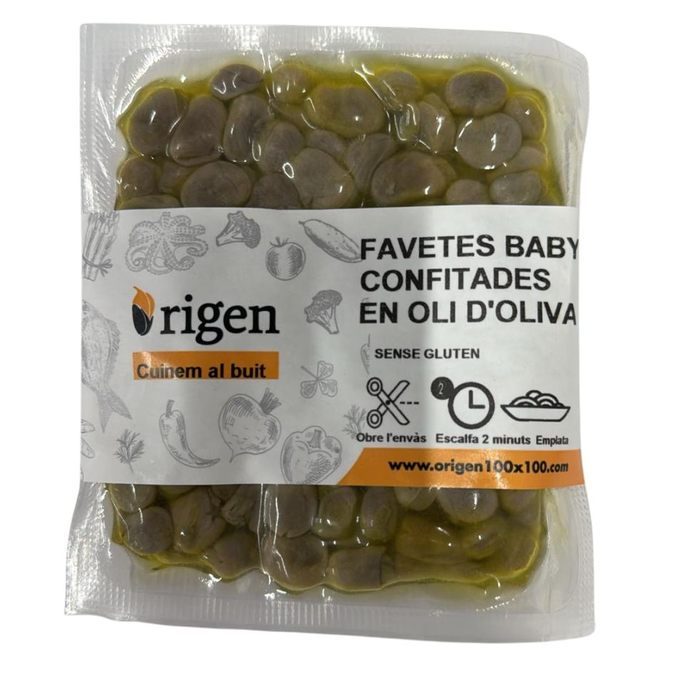 Habas confitadas en aceite de oliva al vacío 180gr Origen