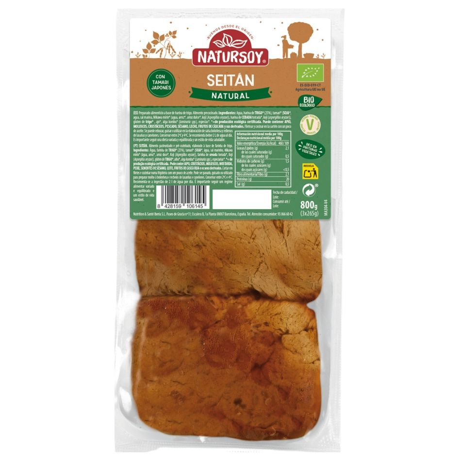 Seitán Natural Bio a granel 800gr Natursoy