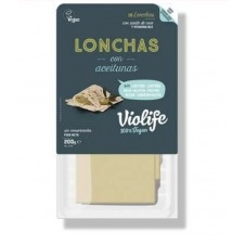 Queso vegano en Lonchas sabor queso con Aceitunas 200gr Violife