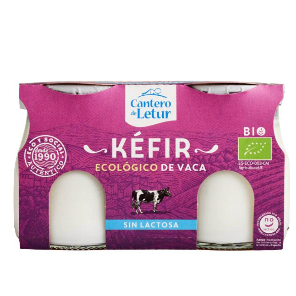 Kéfir Ecológico de Vaca sin Lactosa 2x125gr El Cantero de Letur