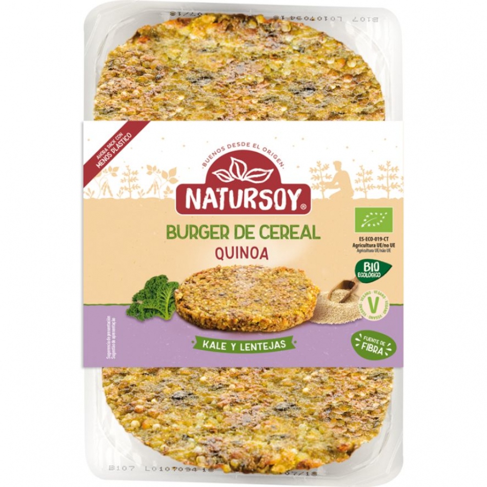 Hamburguesa de Cereal con Quinoa, Kale y Lentejas 200gr Natursoy