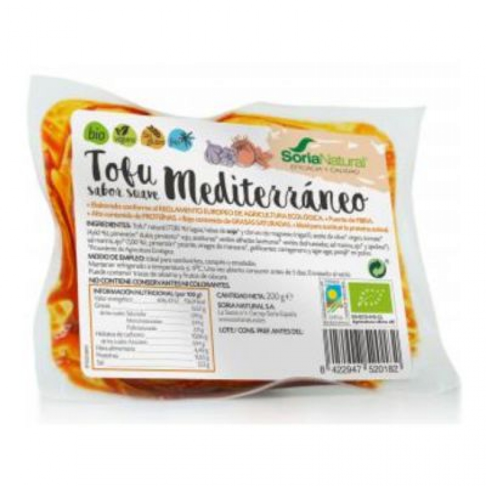 Tofu estilo Mediterráneo sabor suave 200gr Soria Natural