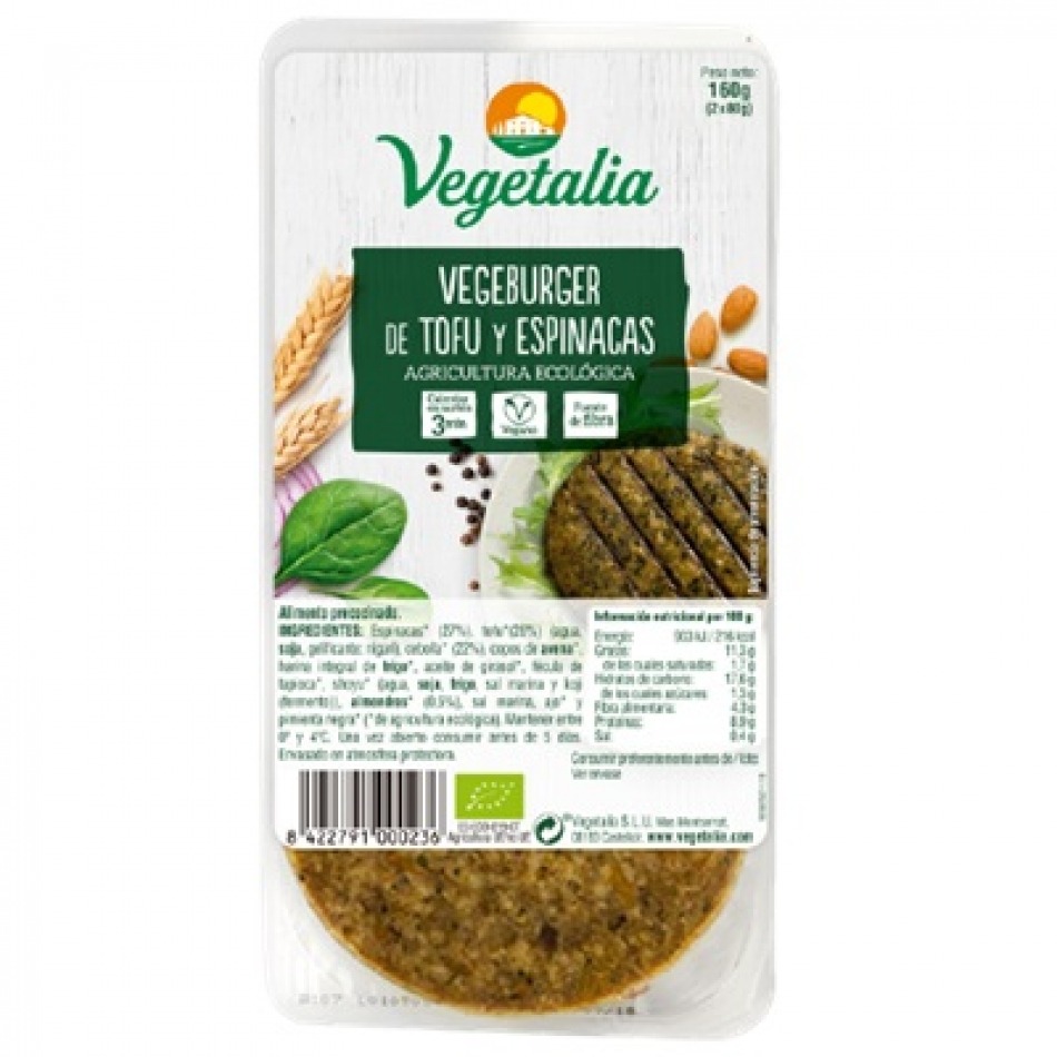Vegeburger de Tofu y Espinacas 160gr Vegetalia