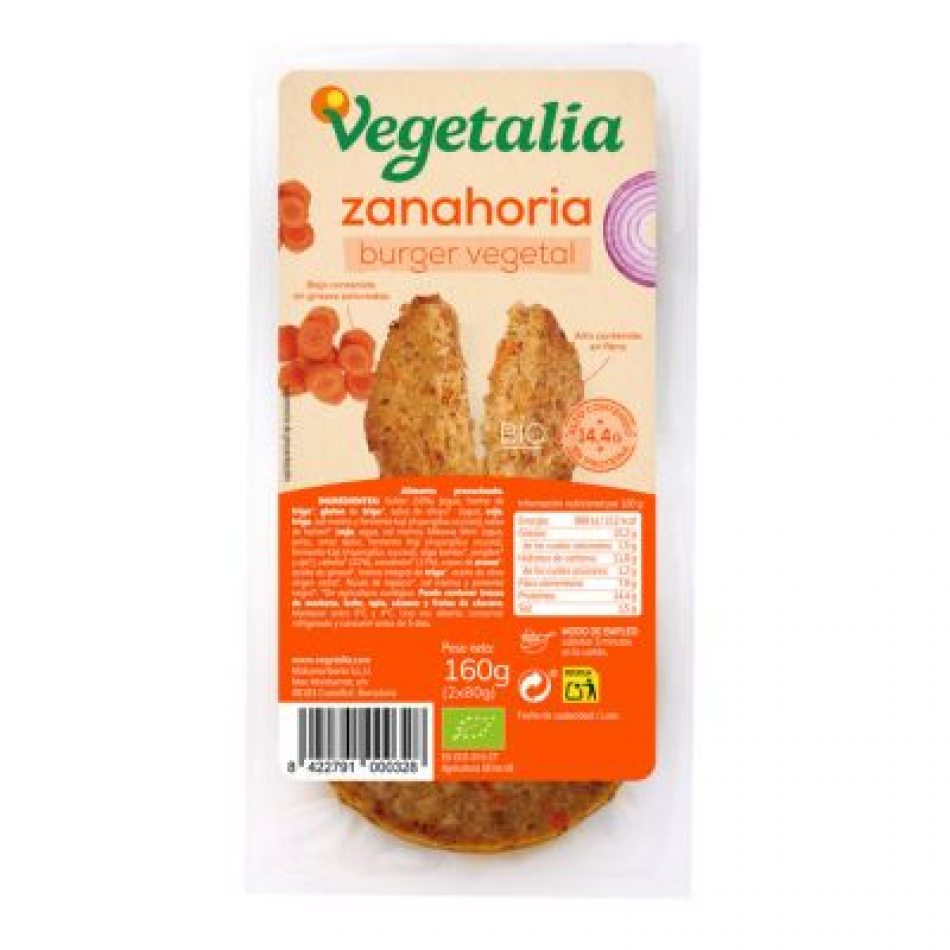 Vegeburguer de Seitán y Zanahoria 160gr Vegetalia