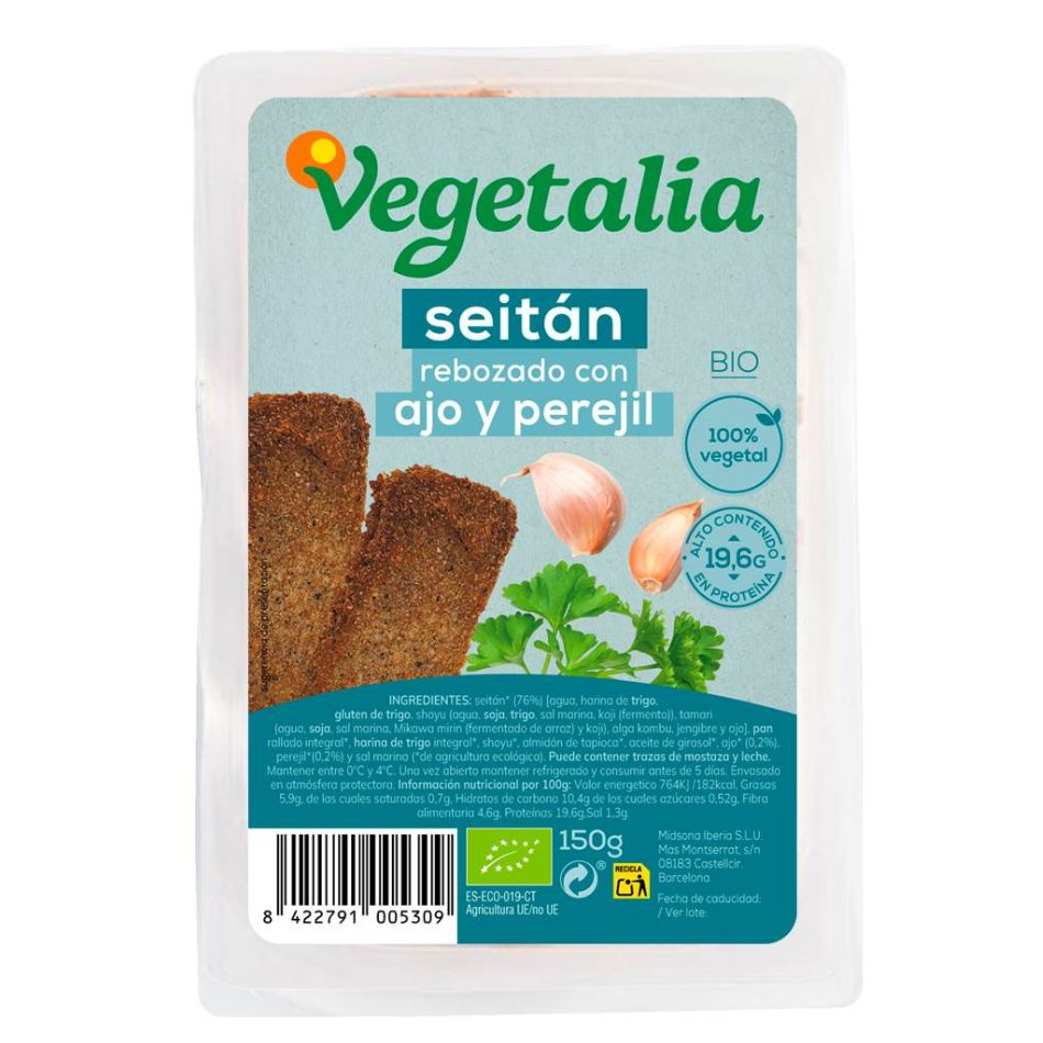Seitán rebozado con Ajo y Perejil 150gr Vegetalia