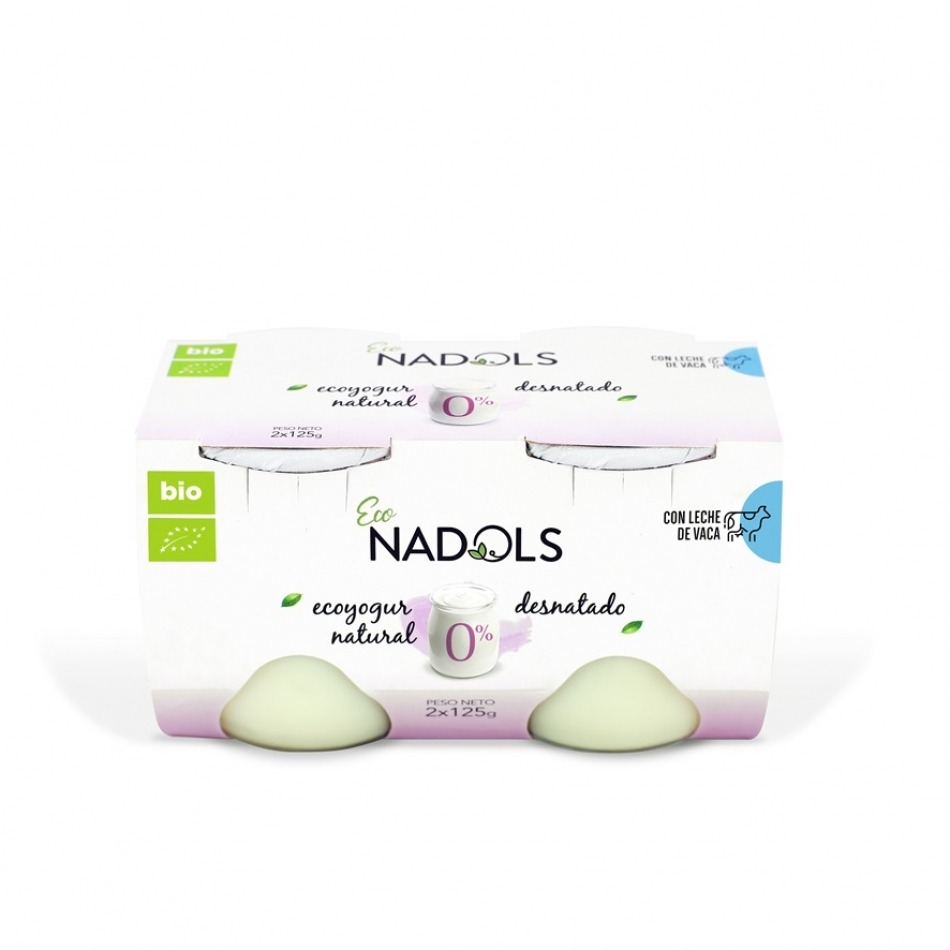 Yogur ecológico de Vaca Natural 0% M.G. 2x125gr Nadols
