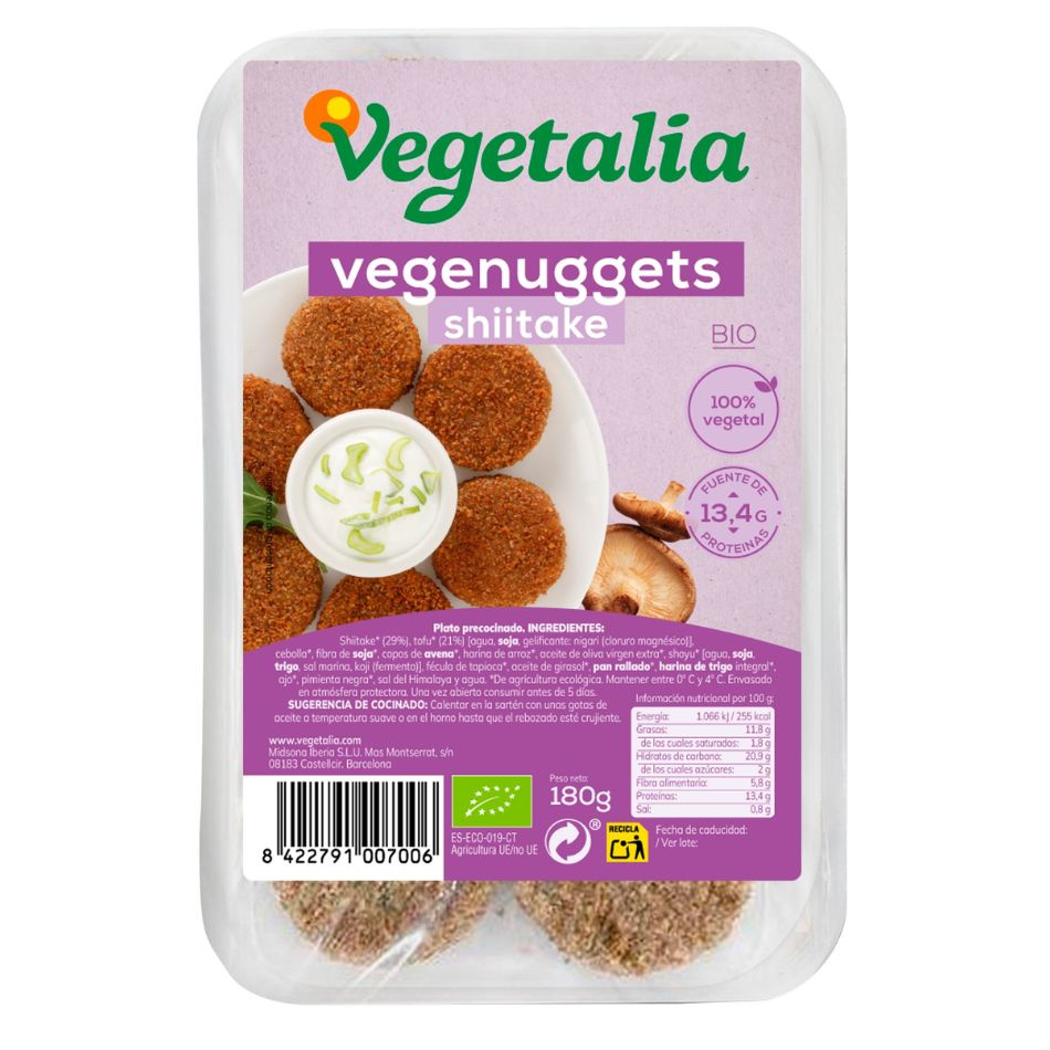 Vegenuggets de Tofu y Shiitake 180gr Vegetalia