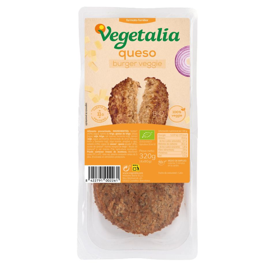 Vegeburguer de Seitán y Queso 320gr Vegetalia