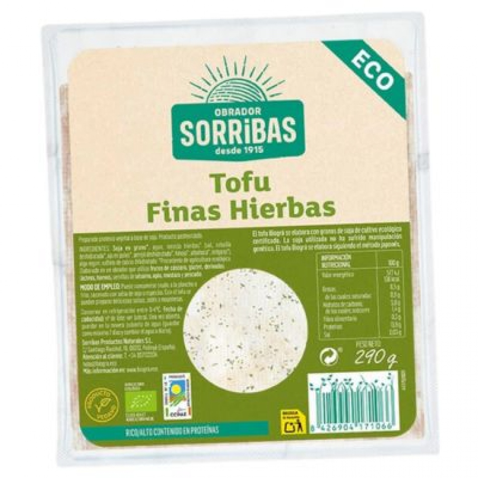 Bio Tofu a las Finas hierbas 290gr Vegano Obrador Sorribas