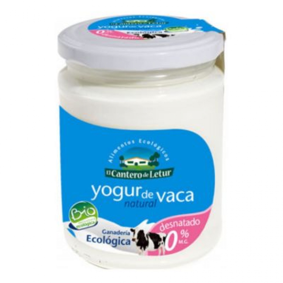 Yogur ecológico de Vaca Natural 0% M.G. 420gr El Cantero de Letur