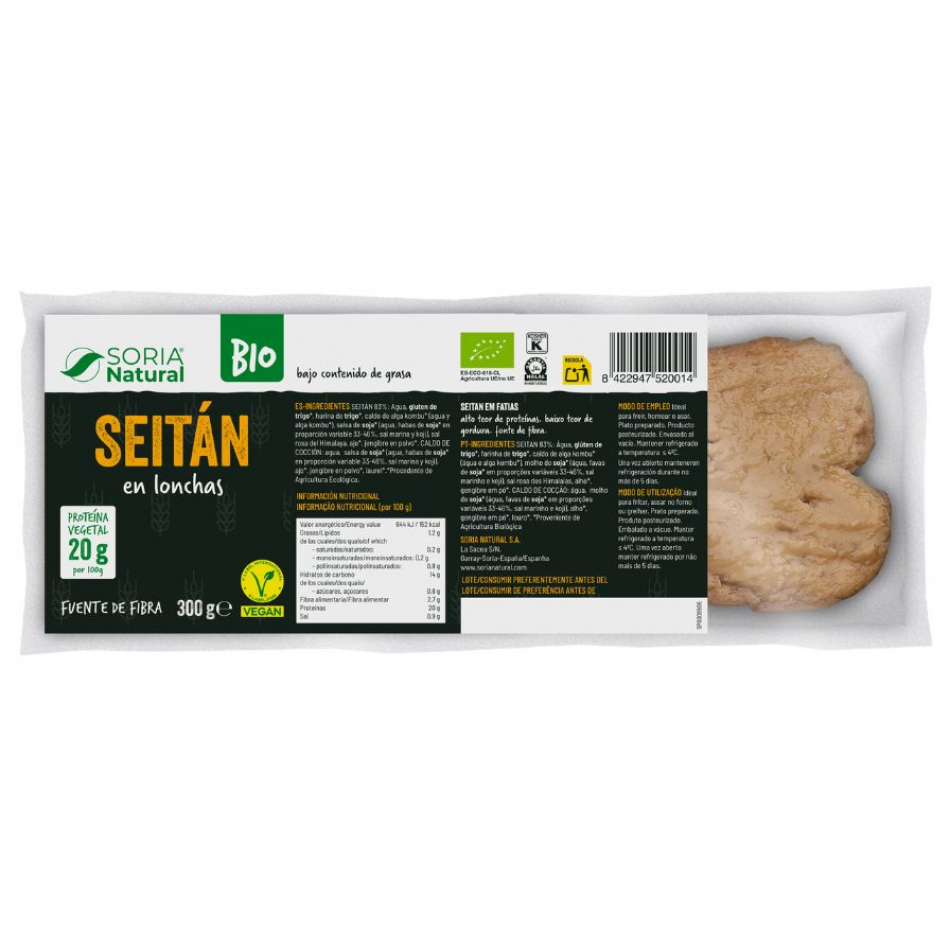 Seitán en lonchas 300gr Soria Natural
