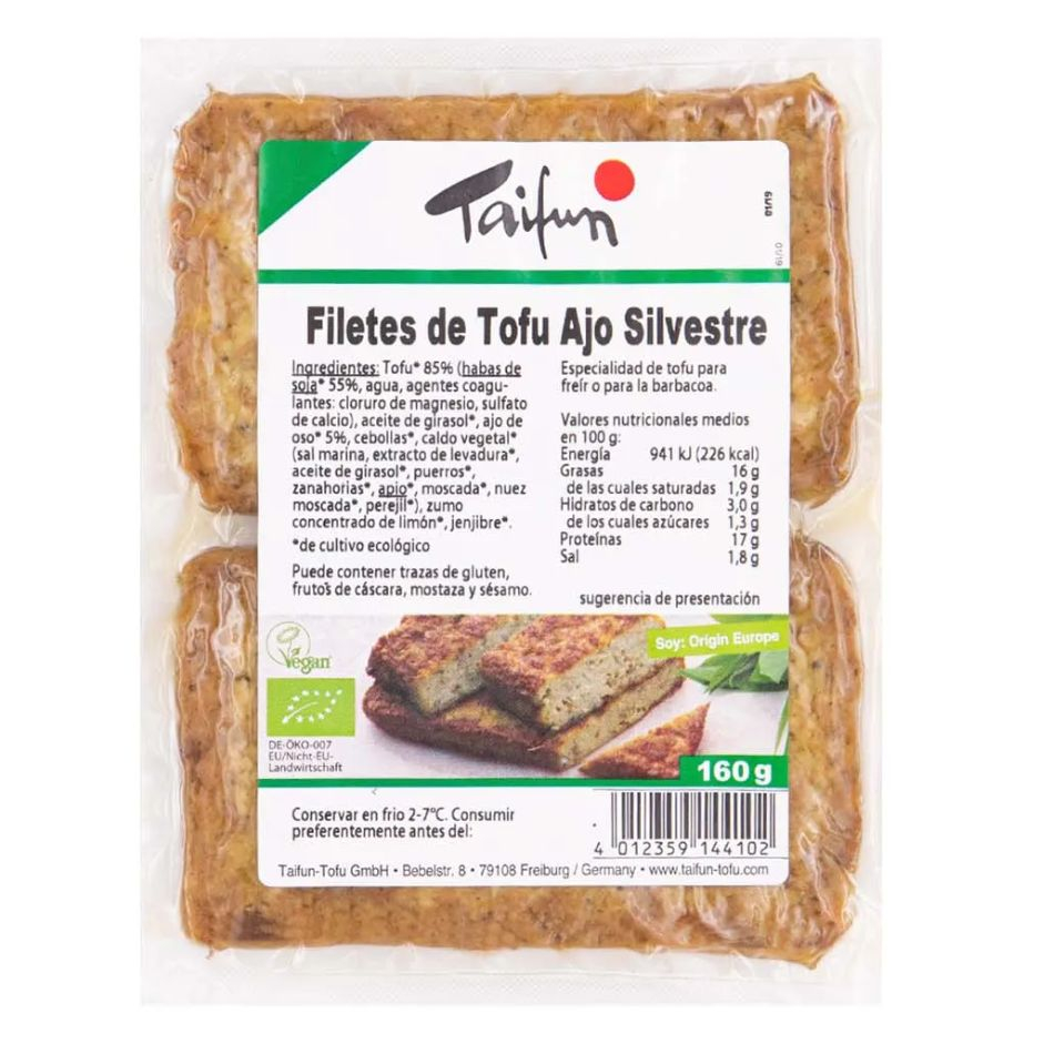 Filetes de Tofu Ajo Silvestre 160gr Taifun
