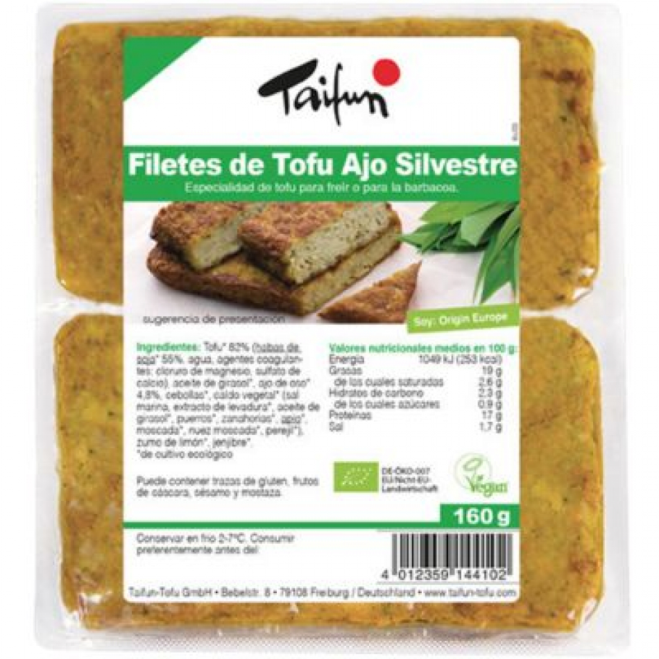 Filetes de Tofu Ajo Silvestre 160gr Taifun