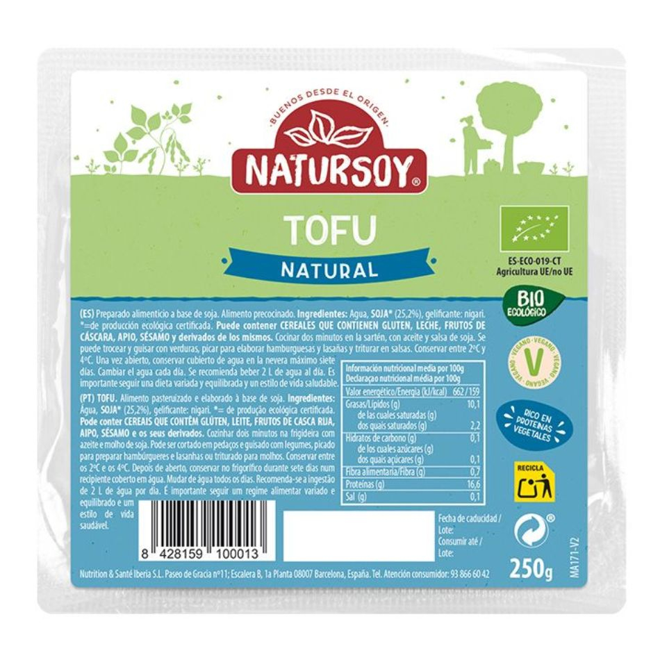 Tofu Natural Bio 250gr Natursoy