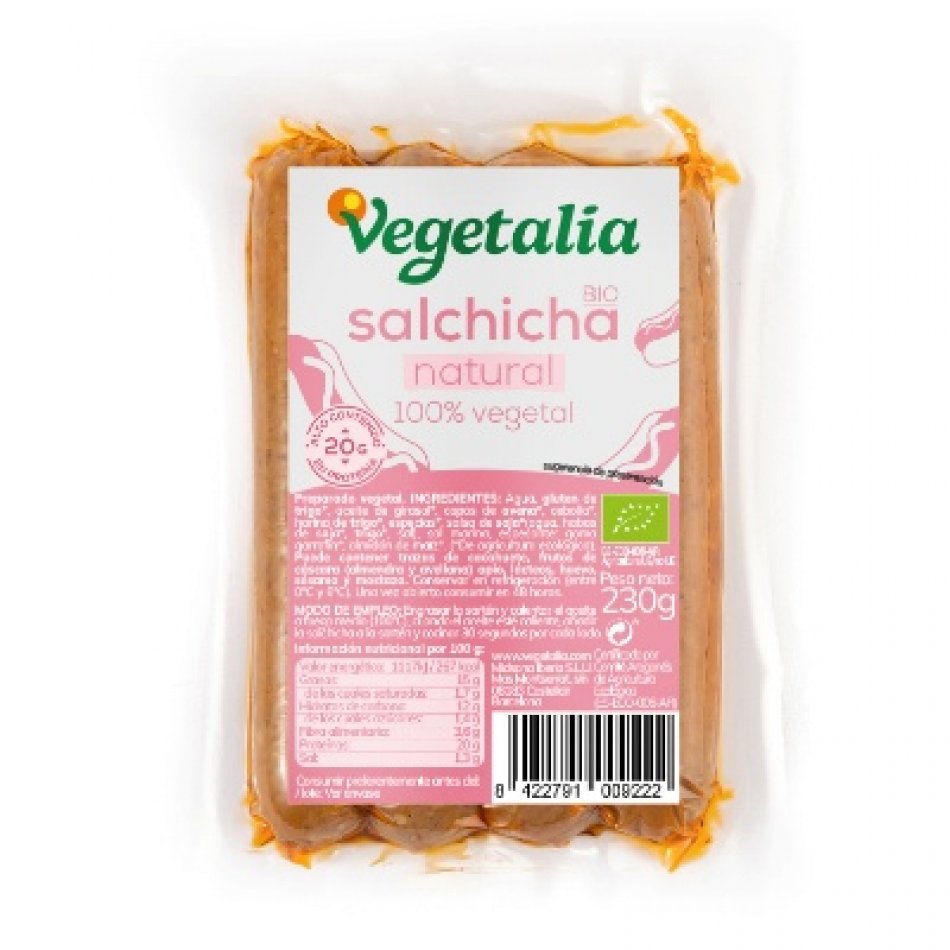 Salchicha vegetal Natural 230gr Vegetalia