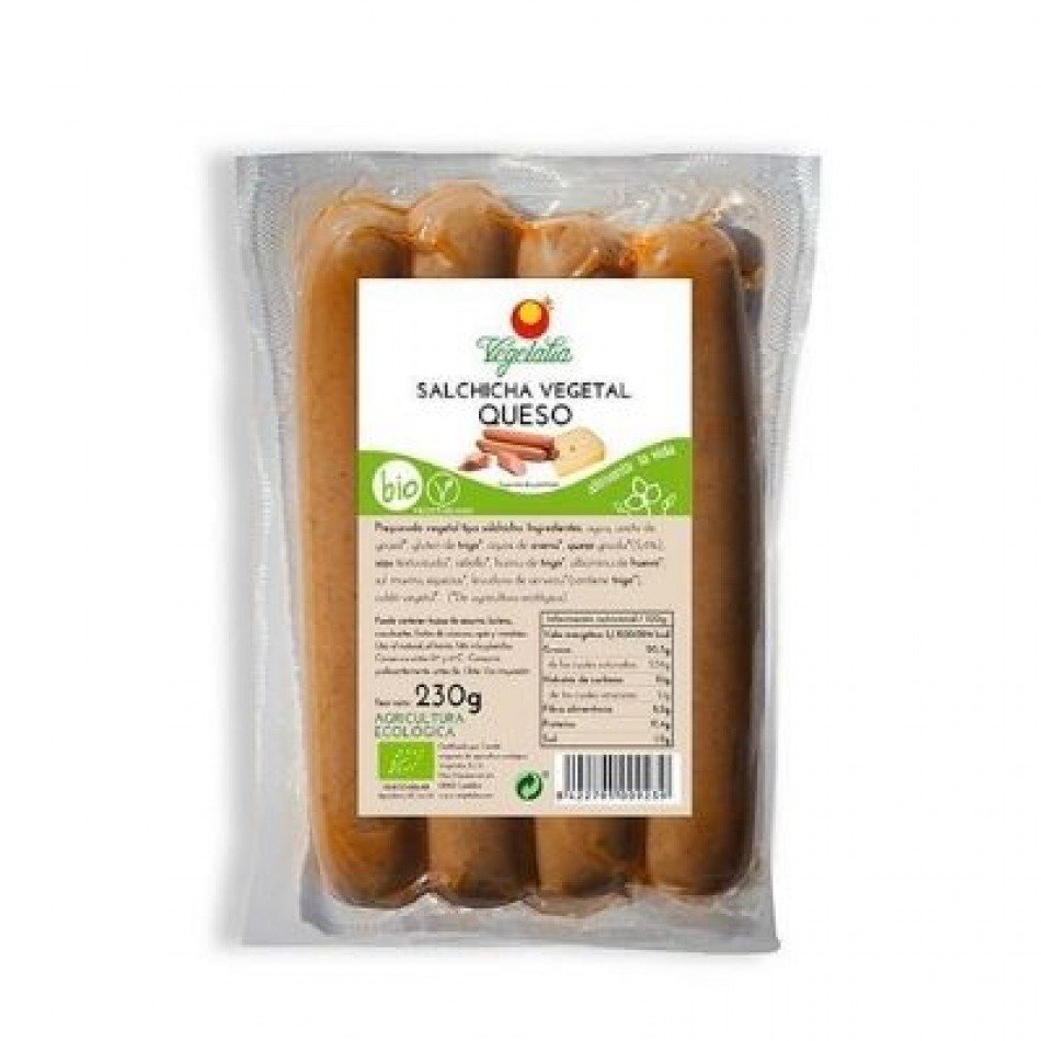 Salchicha vegetal con Queso Bio 230gr Vegetalia