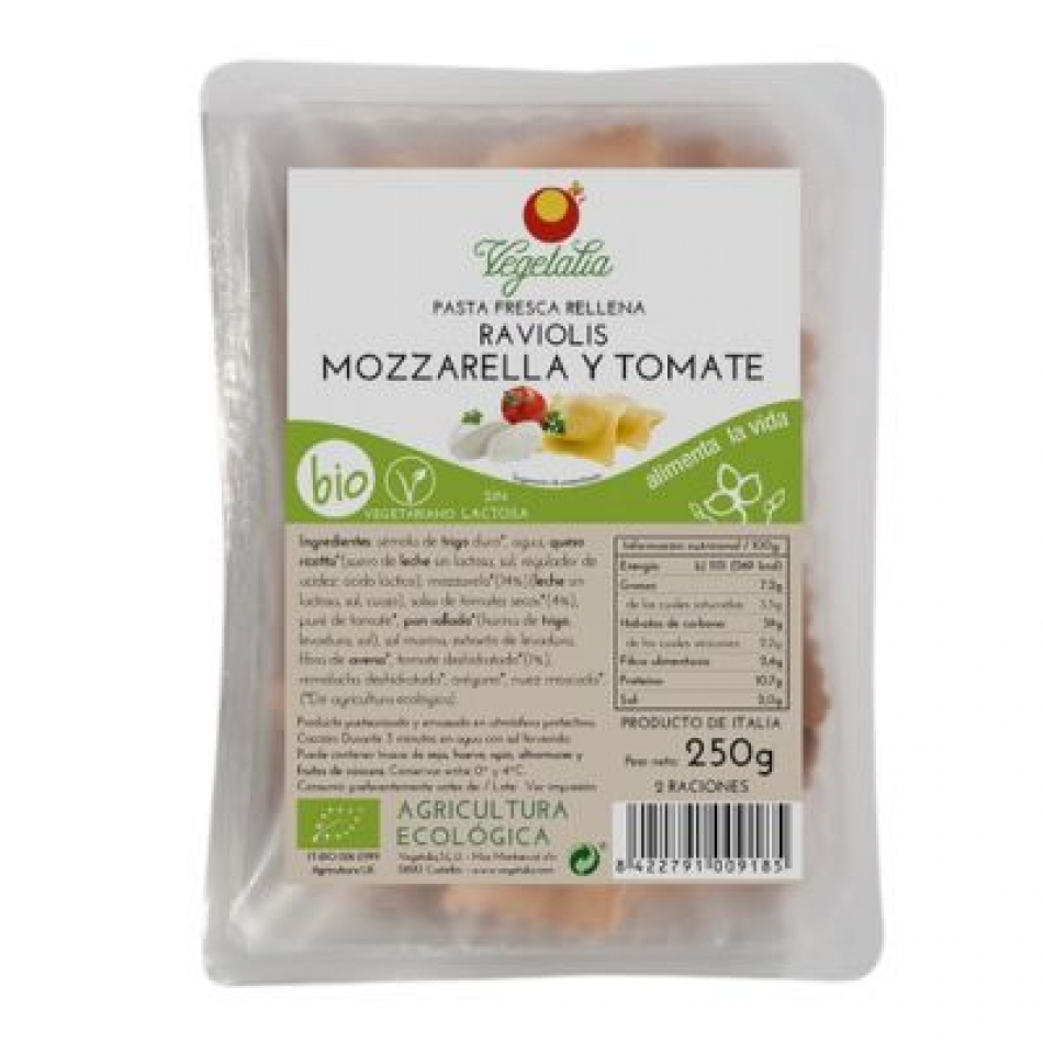 Raviolis de Mozzarella y Tomate 250gr Vegetalia