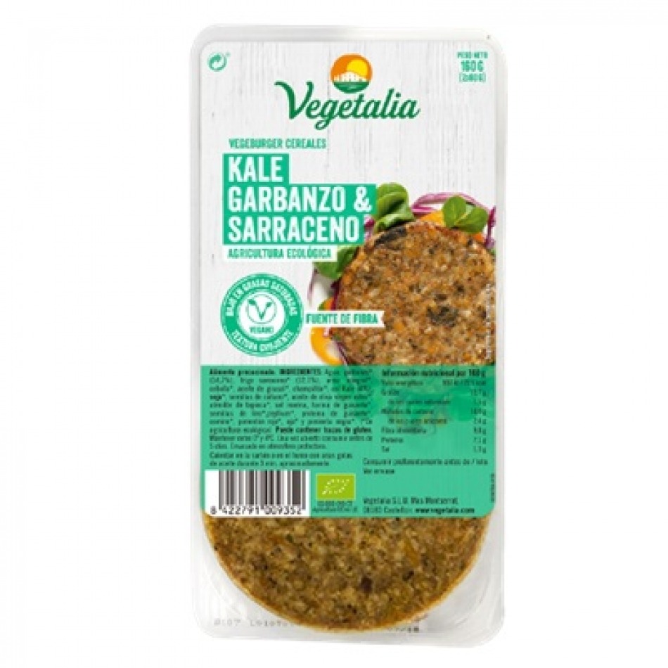 Vegeburguer de cereales Kale, Garbanzo y Sarraceno 2x80gr Vegetalia