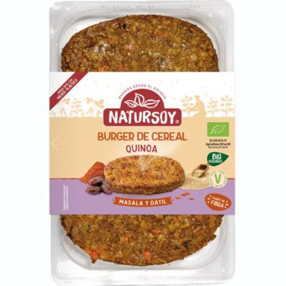 Cereal Burger Quinoa, Masala y Dátil 2x100gr Bio Natursoy