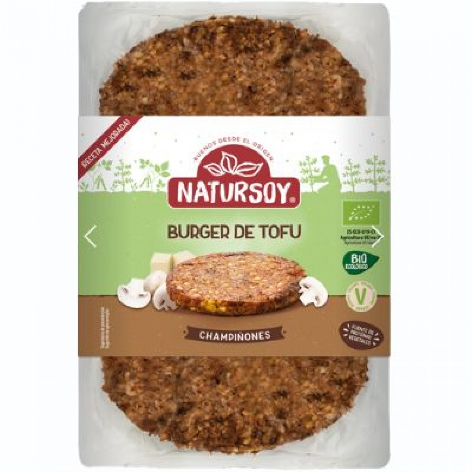 Tofu Burguer Champiñones 160gr Natursoy