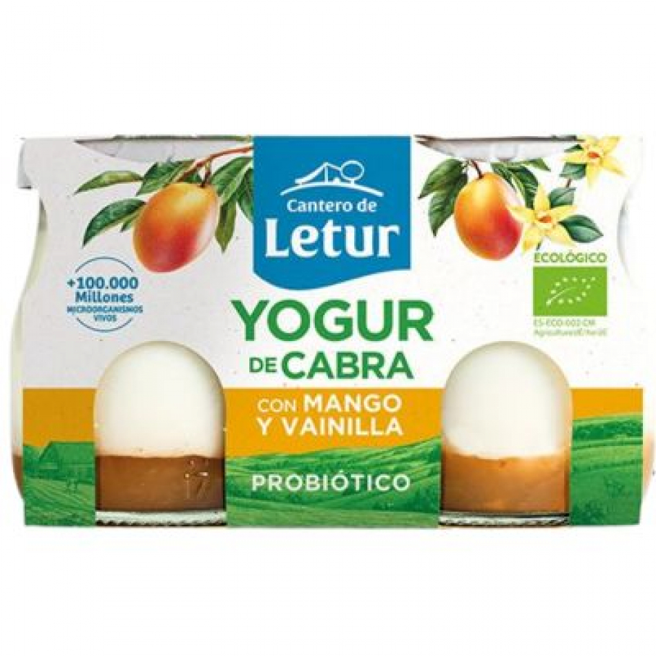 Yogur ecológico de Cabra con Mango y Vainilla 2x125gr El Cantero de Letur