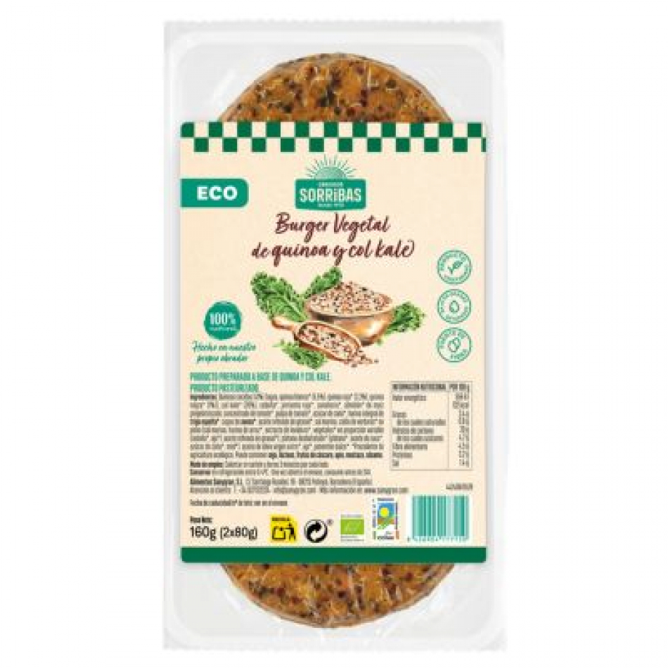 Burguer de Kale y 3 Quinoas 160gr Obrador Sorribas