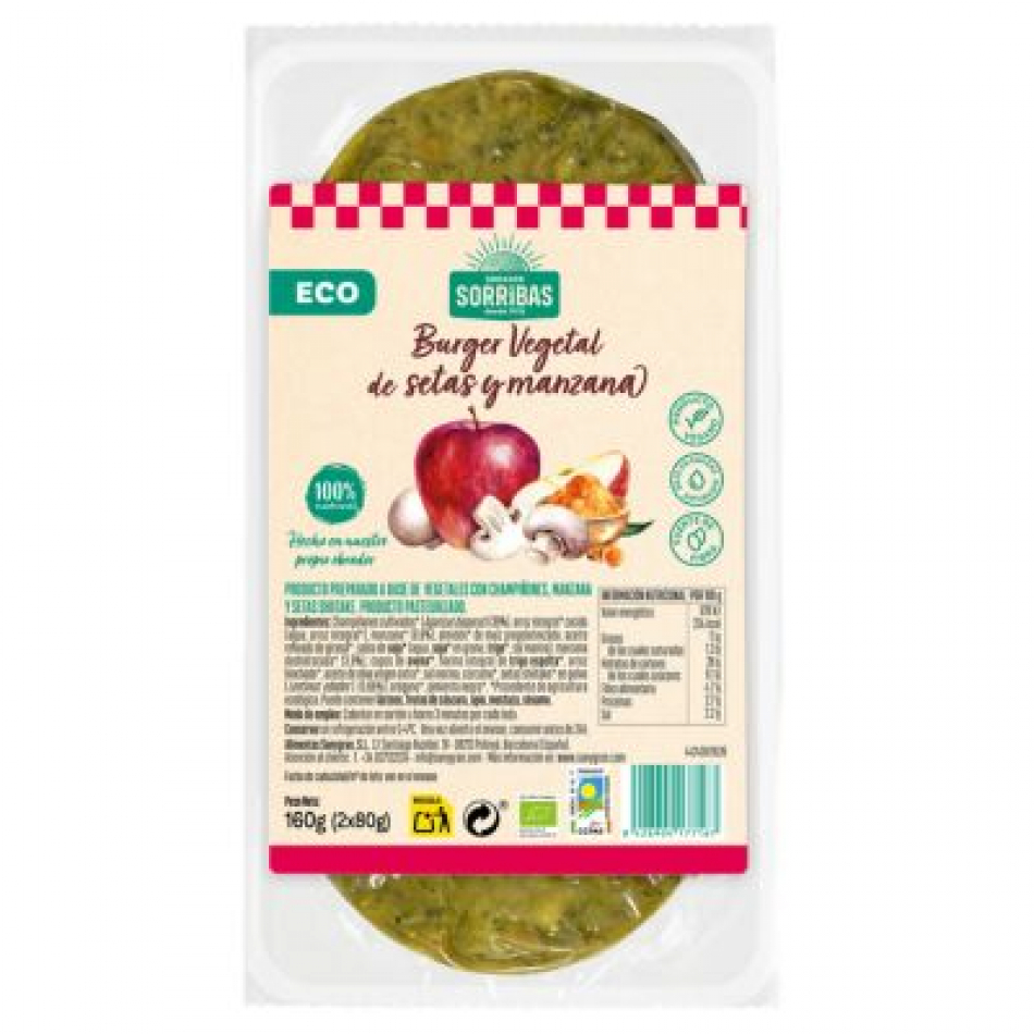Burguer de Manzana y Setas 160gr Obrador Sorribas