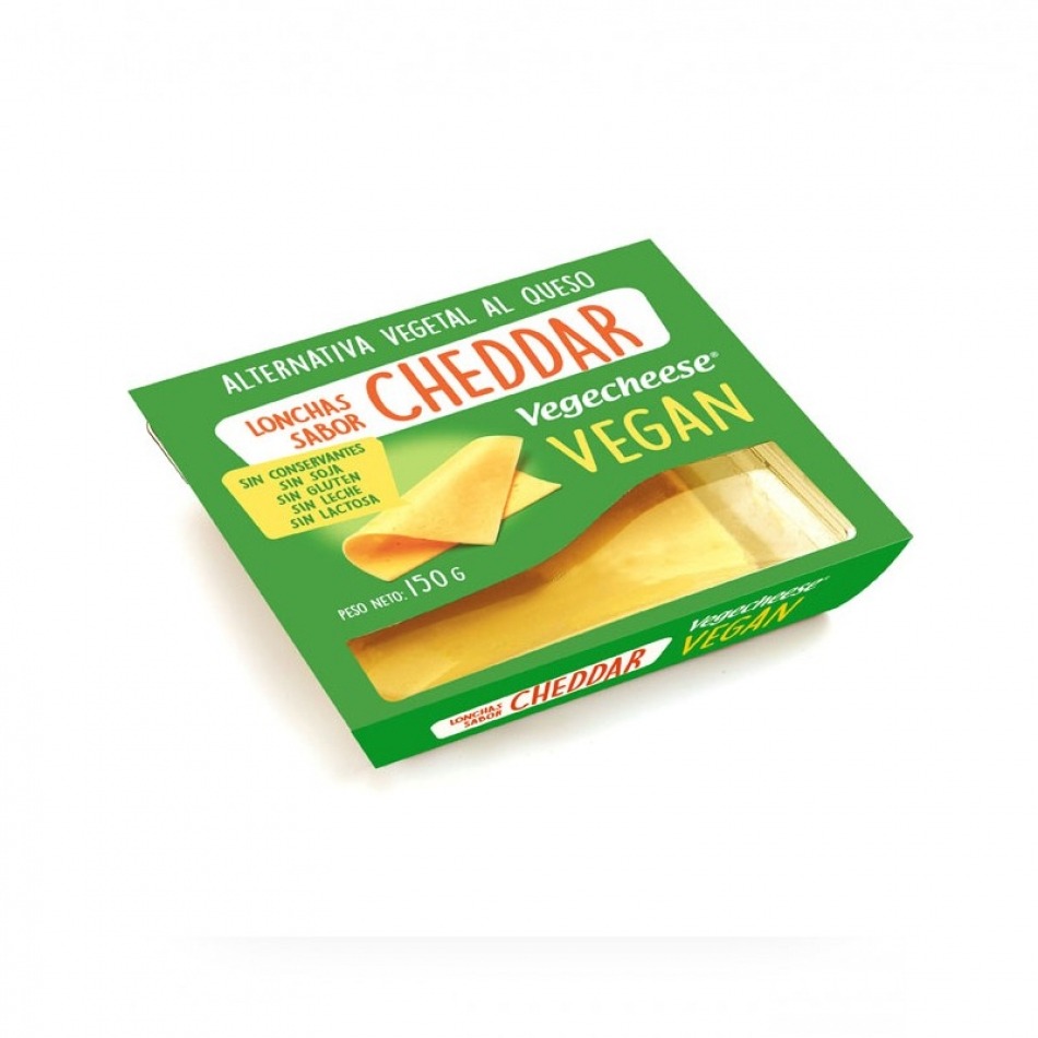Queso vegano en Lonchas sabor Cheddar 150gr Vegecheese