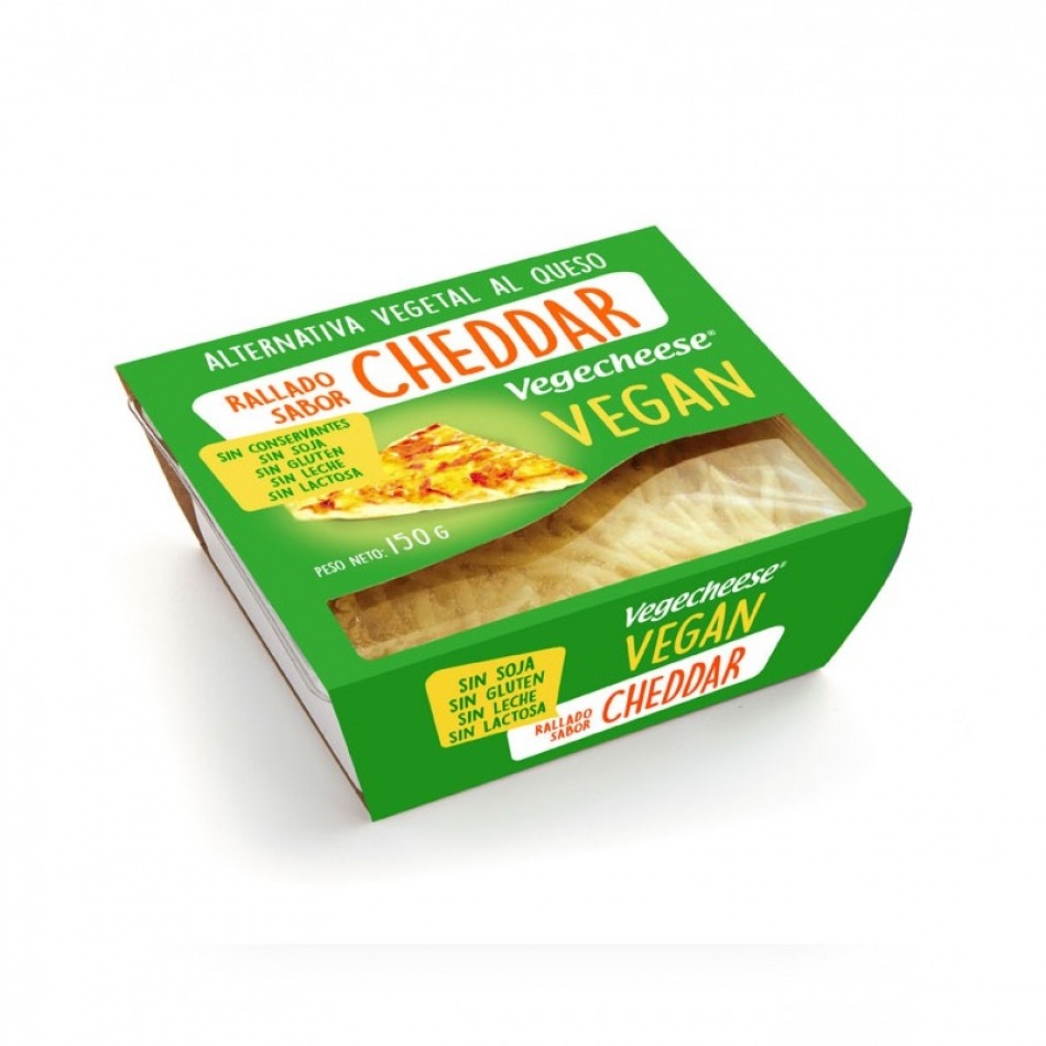 Queso vegano rallado sabor Cheddar 150gr Vegecheese