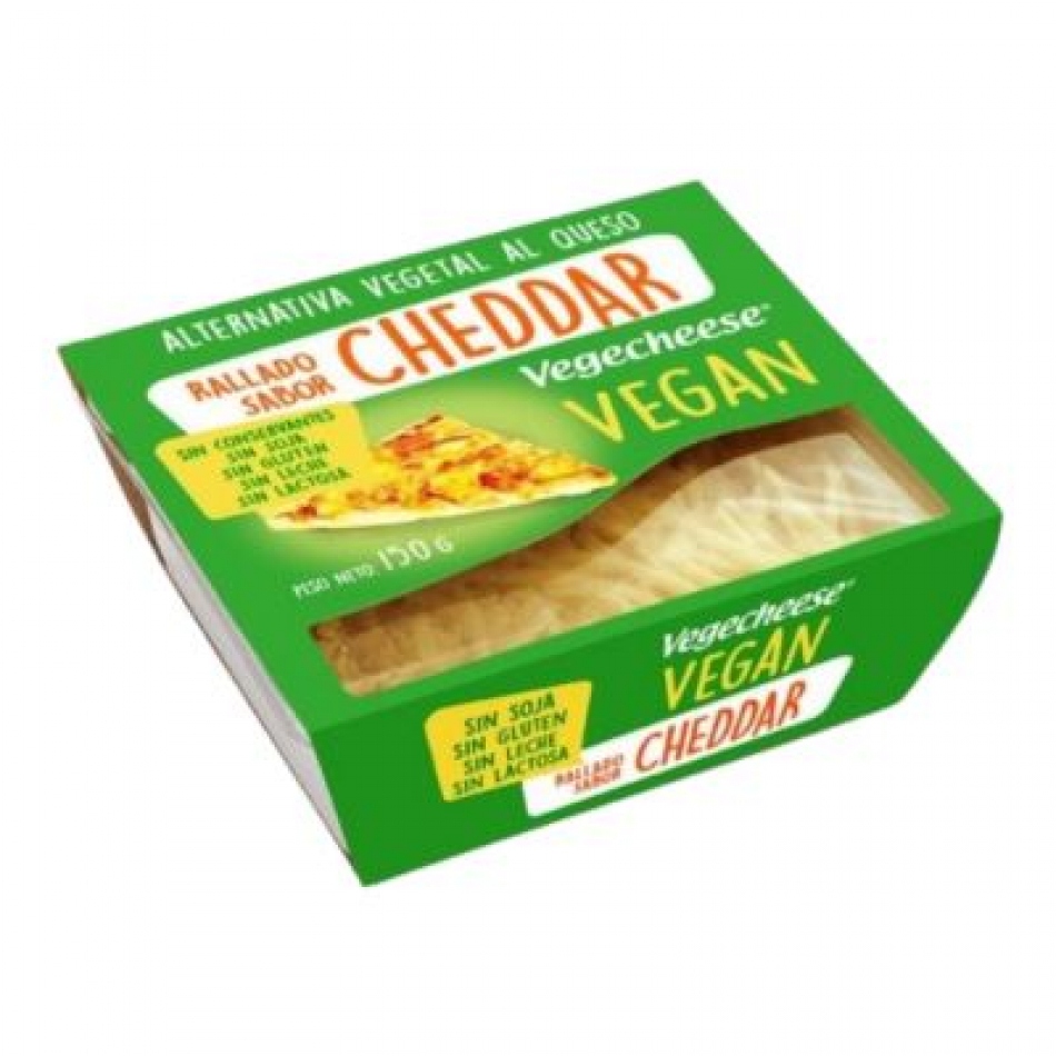 Queso vegano rallado sabor Cheddar 150gr Vegecheese
