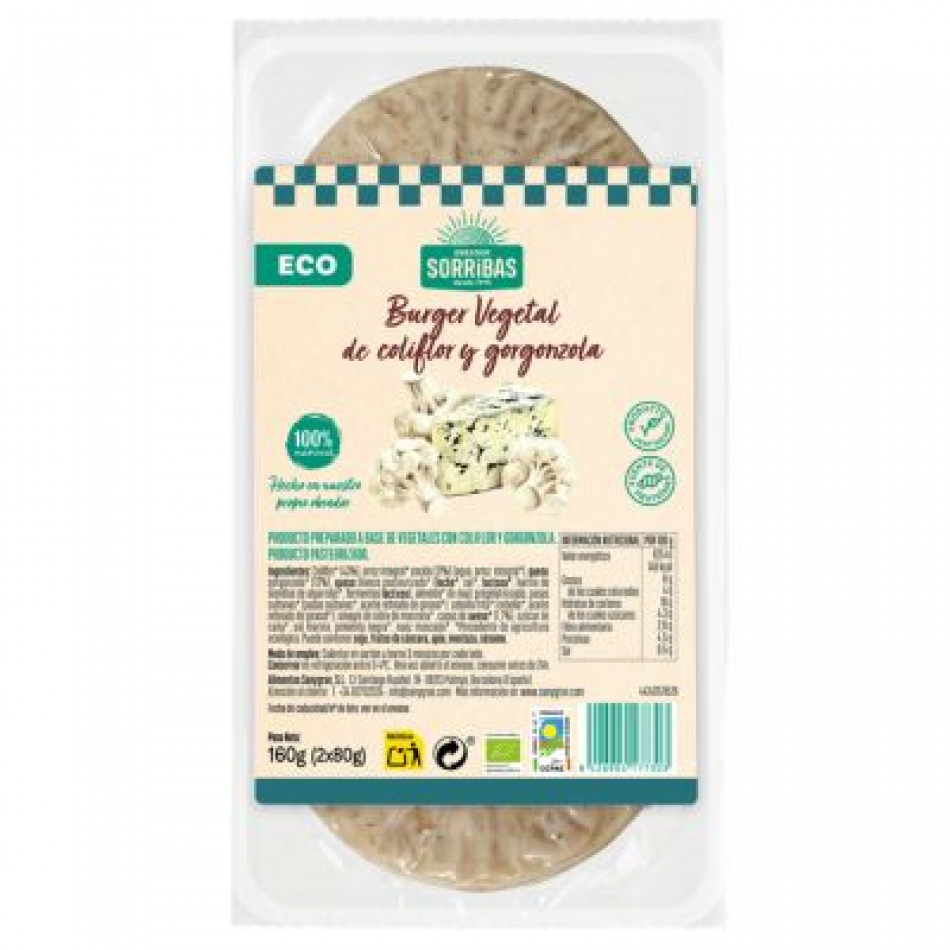 Burguer de Coliflor y Gorgonzola 160gr Eco Obrador Sorribas