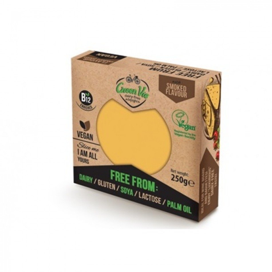 Queso vegano en bloque sabor Gouda ahumado 250gr Green Vie
