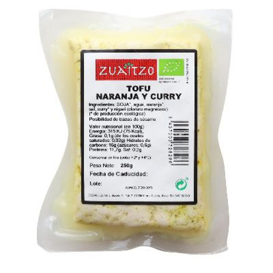 Tofu con Naranja y Curry 250gr Zuaitzo