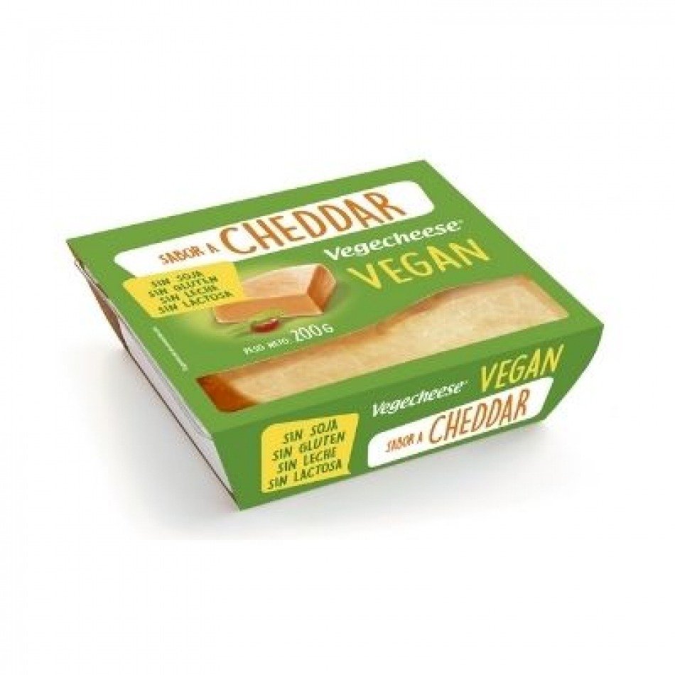 Queso vegano en bloque sabor Cheddar 200gr Vegecheese